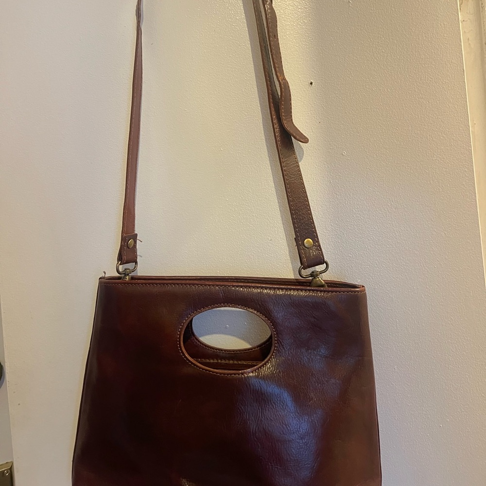 Italian Brown Leather Shoulder/Cross Body Bag